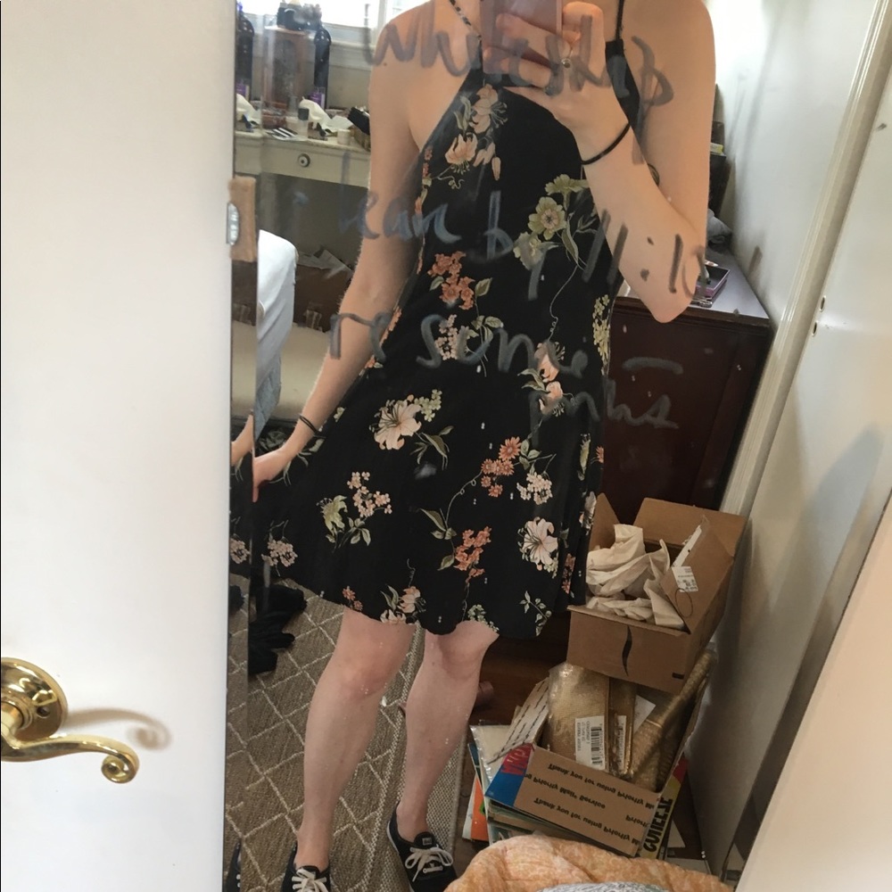 brandy melville high neck floral dress